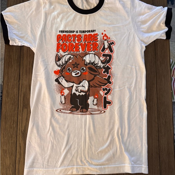 Kawaii Baphomet Ringer Tee - Picture 2 of 4